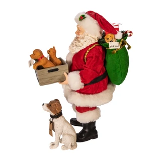 Thumbnail 12: FABRICHE Kurt Adler 2 Pc. Fabriché Adopt-a-Pet Santa & Dog Set 
