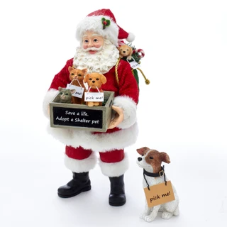 Thumbnail 6: FABRICHE Kurt Adler 2 Pc. Fabriché Adopt-a-Pet Santa & Dog Set 