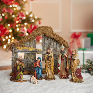 Thumbnail 4: Kurt Adler 6-Inch Resin Nativity Set of 7 Figurines 