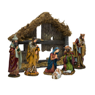 Thumbnail 8: Kurt Adler 6-Inch Resin Nativity Set of 7 Figurines 