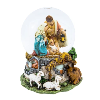 Thumbnail 2: Kurt Adler Kurt Adler Musical Holy Family Snow Globe 
