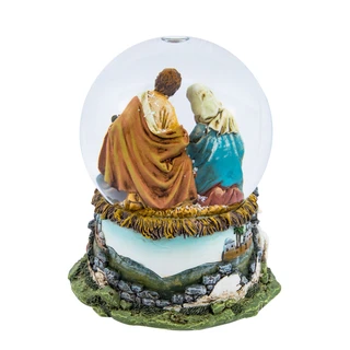 Thumbnail 4: Kurt Adler Kurt Adler Musical Holy Family Snow Globe 