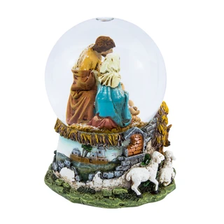 Thumbnail 6: Kurt Adler Kurt Adler Musical Holy Family Snow Globe 