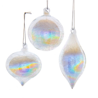 Thumbnail 6: Kurt Adler Kurt Adler 3 Pc. Iridescent Glass Ball Ornament Set 