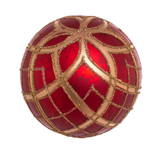 Thumbnail 6: Kurt Adler Kurt Adler 6 Pc. Gold Plaid Glass Ball Ornament Set 