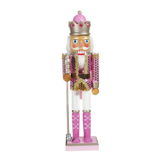 Thumbnail 4: Kurt Adler 15-Inch Pink Nutcracker 
