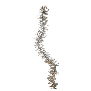 Thumbnail 4: Kurt Adler Kurt Adler 9-Foot Pre-Lit Silver Ice Garland 