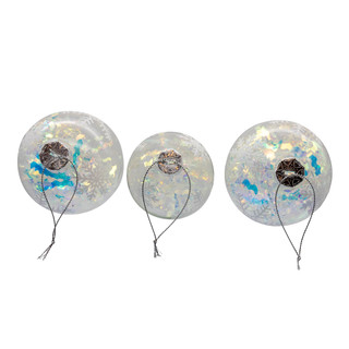 Thumbnail 4: Kurt Adler Kurt Adler 3 Pc. Iridescent Snowflake Glass Ornament Set 