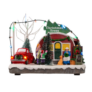 Thumbnail 2: Kurt Adler Kurt Adler 4.7-Inch Lighted Christmas Trees Village Shop 