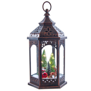 Thumbnail 2: Kurt Adler Kurt Adler 13-Inch Lighted Lantern with Santa 