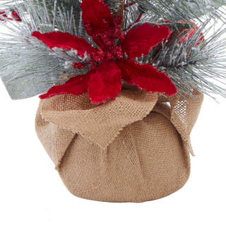 Thumbnail 6: Kurt Adler Kurt Adler 18-Inch Flocked Tree in Burlap Base 