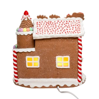 Thumbnail 8: Kurt Adler Kurt Adler 10-Inch Pre-Lit Gingerbread House With Santa 