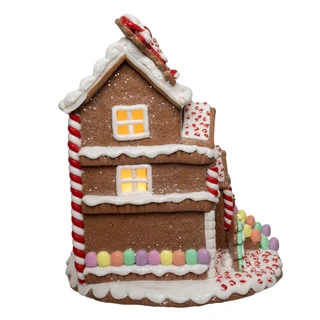 Thumbnail 6: Kurt Adler Kurt Adler 10-Inch Pre-Lit Gingerbread House With Santa 