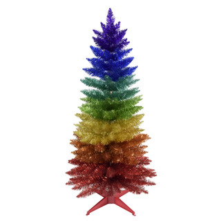 Thumbnail 2: Kurt Adler Kurt Adler 4-Foot Foil Rainbow Tree 