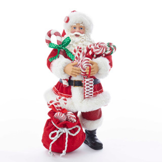 Thumbnail 2: Kurt Adler Kurt Adler 10 in. Fabriché Santa & Christmas Candy Bag 