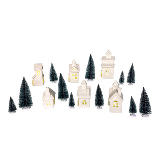 Thumbnail 10: Kurt Adler Kurt Adler 24 Pc. Lighted Porcelain House Set 