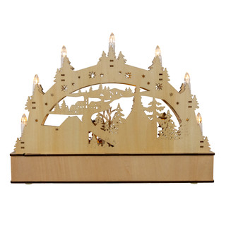 Thumbnail 6: Kurt Adler Kurt Adler 17 in LED Wooden Light-Up Christmas Village 