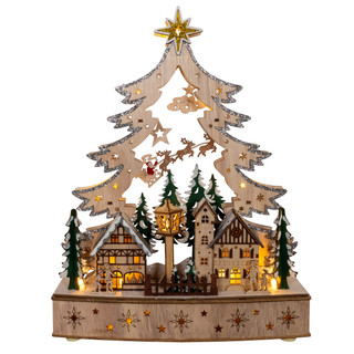 Thumbnail 2: Kurt Adler Kurt Adler 12 in Lighted Christmas Tree Village 