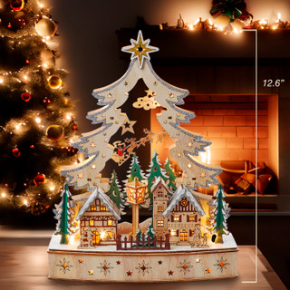 Thumbnail 16: Kurt Adler Kurt Adler 12 in Lighted Christmas Tree Village 