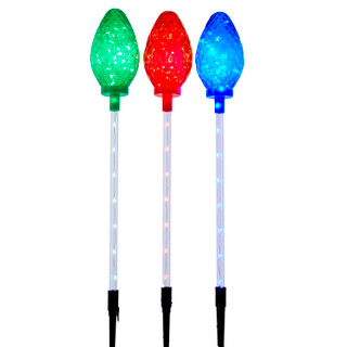 Thumbnail 2: Kurt Adler Kurt Adler 3 Pc Multi-Color 27-Inch Yard Stake Set 