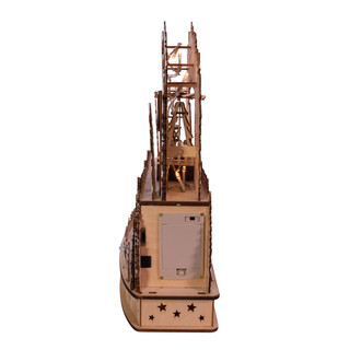 Thumbnail 8: Kurt Adler Kurt Adler 16-Inch Light-Up Wooden Village with Motion 