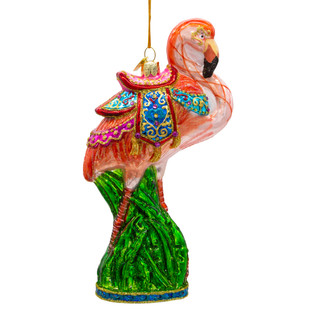 Thumbnail 2: BELLISIMO Bellissimo 7-Inch Glass Flamingo Ornament 