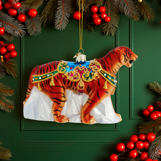 Thumbnail 2: BELLISIMO Bellissimo 7-Inch Glass Tiger Ornament 