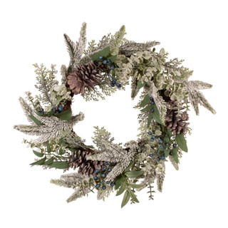 Thumbnail 2: Kurt Adler Kurt Adler 24-Inch Un-Lit Decorated Blueberry Rattan Wreath 