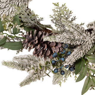 Thumbnail 6: Kurt Adler Kurt Adler 24-Inch Un-Lit Decorated Blueberry Rattan Wreath 