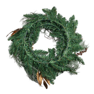 Thumbnail 4: Kurt Adler Kurt Adler 24-Inch Copper & Silver Ball Green Wreath 