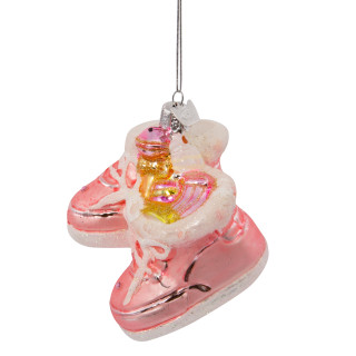 Thumbnail 4: NOBLE GEMS Noble Gems 4 Pc. Baby Girl First Christmas Ornament Set 