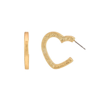 Thumbnail 1: Bay Studio Bay Studio Gold Heart Hoop Earrings 