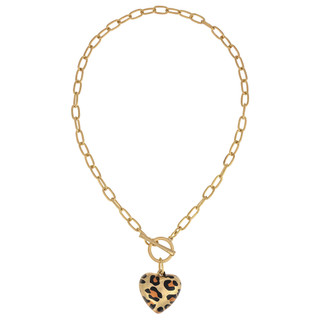 Thumbnail 1: Bay Studio Bay Studio Amimal Print Heart Pendant Necklace 
