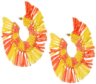 Thumbnail 1: Bay Studio Bay Studio Rafia Fringe C Hoop Post Earrings 