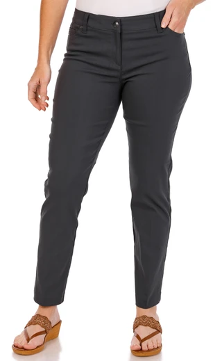 Thumbnail 1: Zac & Rachel Zac & Rachel Petite Button Front Slim Leg Pants 