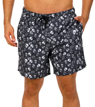 Thumbnail 1: REEL LEGENDS Reel Legends Mens Skull Print Volley Swim Shorts 