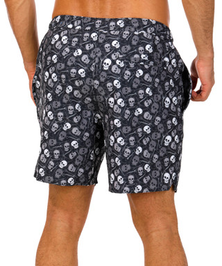 Thumbnail 2: REEL LEGENDS Reel Legends Mens Skull Print Volley Swim Shorts 