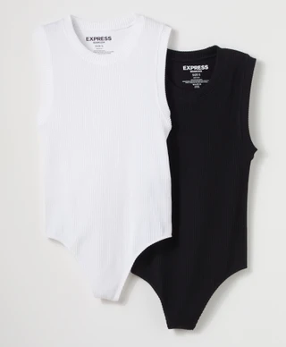 Thumbnail 1: Express Womens 2 Pk Seamless Ribbed Bodysuits 