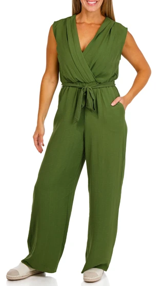 Thumbnail 1: Luxology Luxology Womens Sleeveless Belted Jumpsuit 