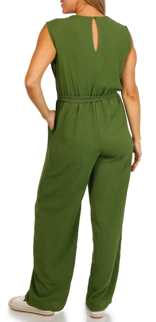 Thumbnail 3: Luxology Luxology Womens Sleeveless Belted Jumpsuit 