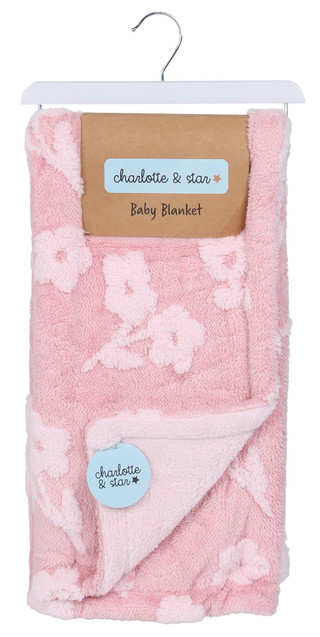 Thumbnail 1: Charlotte Star 30x40 Floral Plush Baby Blanket 