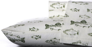 Thumbnail 2: Eddie Bauer Eddie Bauer School of Fish Flannel King Sheet Set 