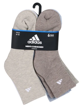 Thumbnail 1: Adidas Men's 6 Pk Cushioned Aeroready Crew Socks 