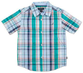 Thumbnail 1: Nautica Boys Plaid Print Button Down Shirt 