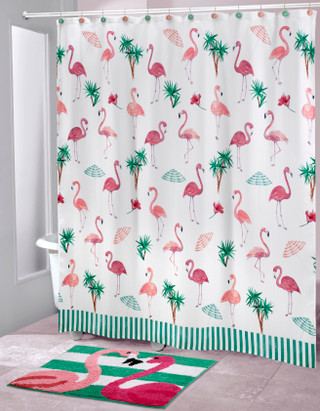 Thumbnail 4: AVANTI Avanti Flamingo Paradise Shower Curtain 