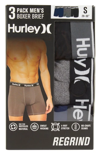 Thumbnail 1: Hurley Men's 3 Pk Boxer Briefs 