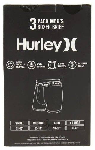 Thumbnail 2: Hurley Men's 3 Pk Boxer Briefs 