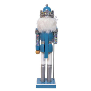 Thumbnail 3: Kurt Adler Kurt Adler Wooden 15 in. Blue and Platinum Nutcracker 