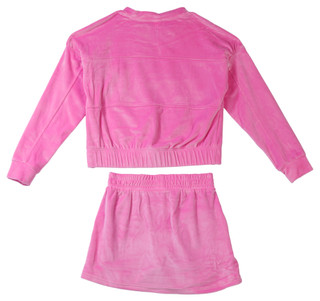 Thumbnail 3: 90 Degree 90 Degree Big Girls Active 2 Pc Velour Skort Pullover Set 