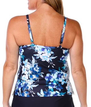 Thumbnail 3: Island Waves Island Waves Womens Floral Tiered Tankini Top 
